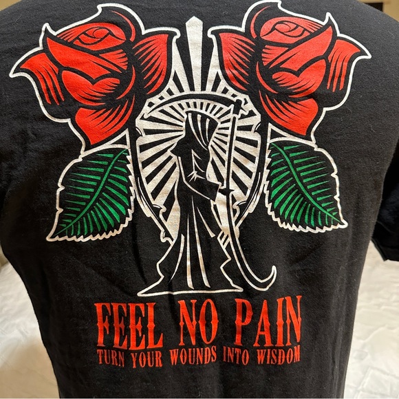 Empyre | Feel No Pain Grim Reaper Graphic Logo Short Sleeve Crewneck Tee Unisex - Picture 6 of 13